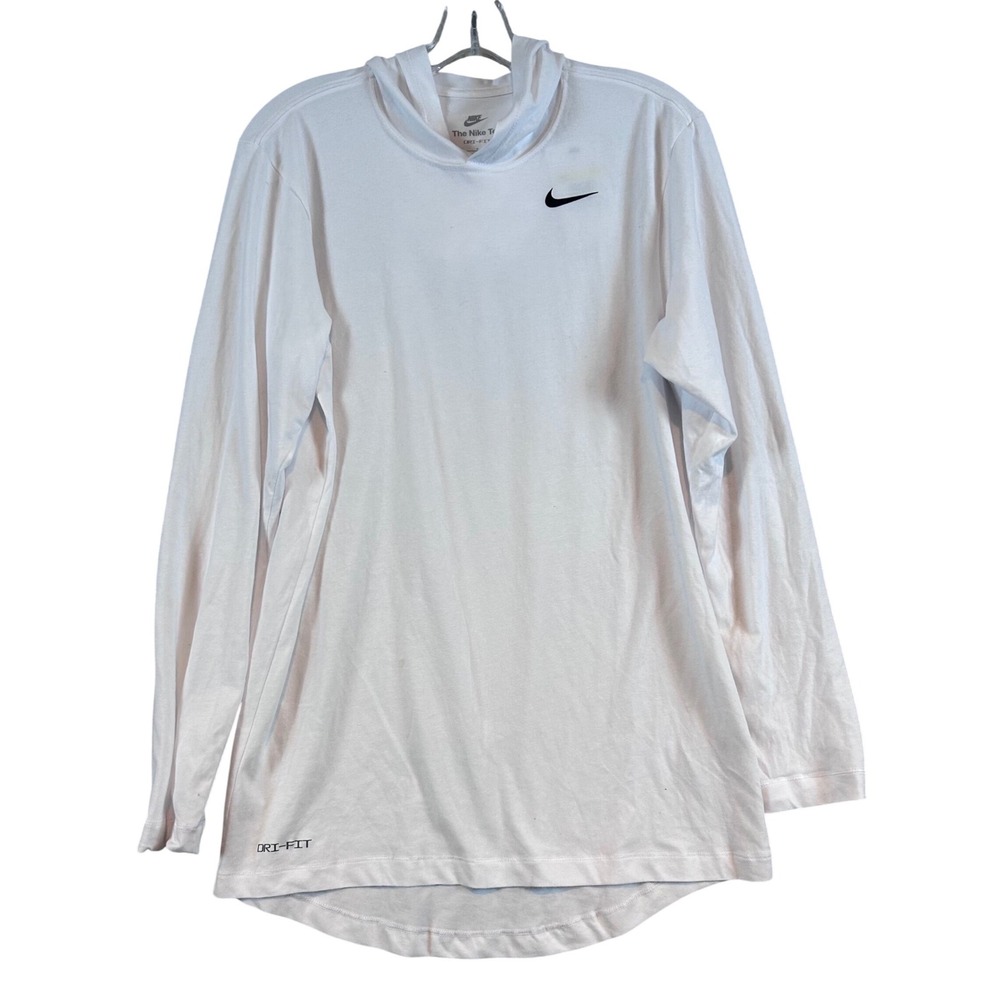 NWT Nike Mens Dri-FIT Training Hoodie White Long Sleeve Shirt Small Athleisure